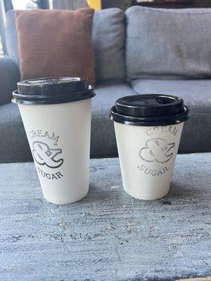 Honey Cinnamon oat milk latte and flat white