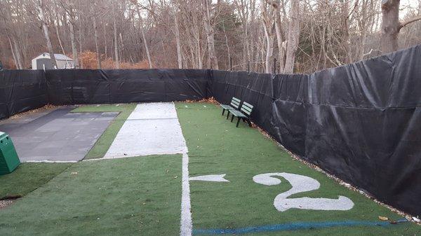 Another outdoor space picture.  The agility equipment is away for the winter.