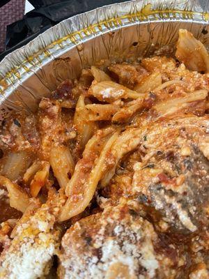 Mushy, very overcooked ziti. Yuck.