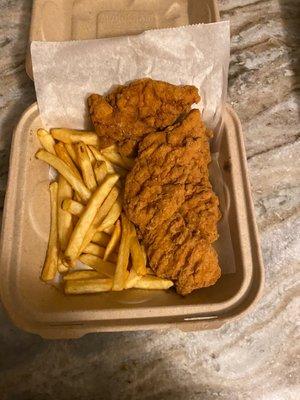 Chicken Fingers with French Fries, listed under the side orders