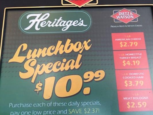 Great deal for $10.99 lunch for the week