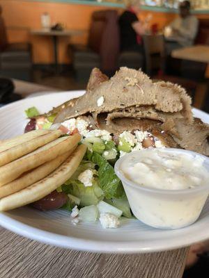 Greek salad with gyro meat