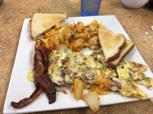 Philly Omelette with American Fries