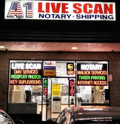 Livescan, Ink Fingerprinting, Notary, Passport Photo, Mailbox