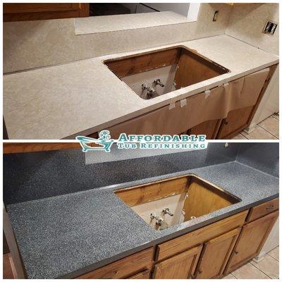 Countertop Refinishing in Charcoal finish