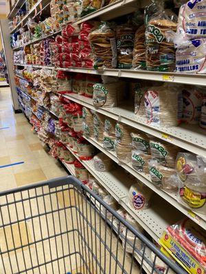 Allllllll kinds of tortillas, both flour and corn.