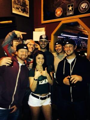 Baseball players having a grand time at the DawgHouze bar!