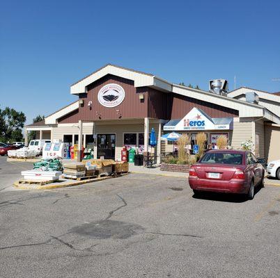 Heros Sub Shop located just off I-90 on exit 298 on joint operated premises with Exxon and Rocky Mountain Supply.