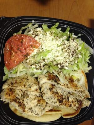 Chicken Kobabs with double salad.