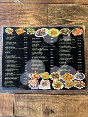 Full menu