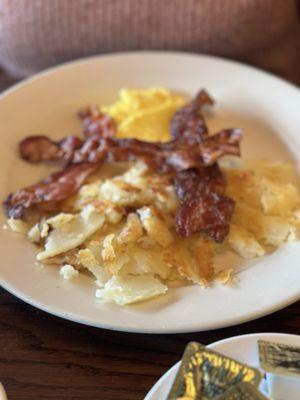 1 Fresh Egg with Homemade Hash Browns and bacon