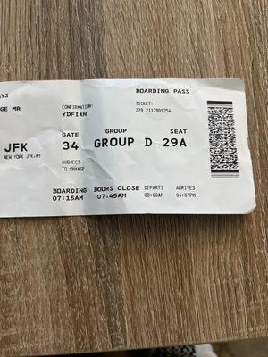 My flight ticket