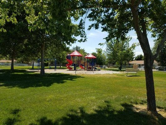 Nice fenced playground for the kids