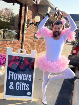 Is it ballet or pure embarrassment? Mitch is really committing to being a fairy. Someone tell him this isn't an audition for Swan Lake!