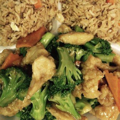 Broccoli Chicken with Fried Rice