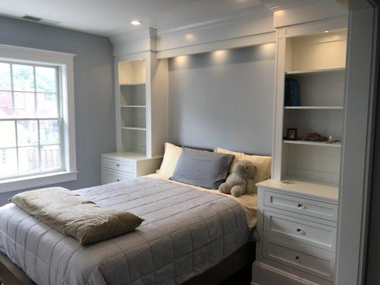 Bedroom built-in unit with LED lighting