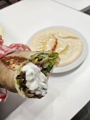 Yummy chicken shawarma with tzatziki