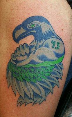 Seahawks tattoo by Cody Hart