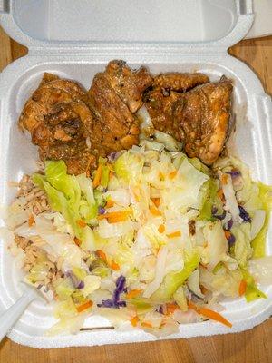 Double jerk chicken with rice & peas