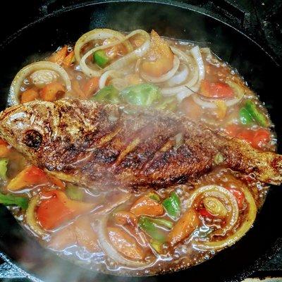 Brown stewed Red snapper made to order