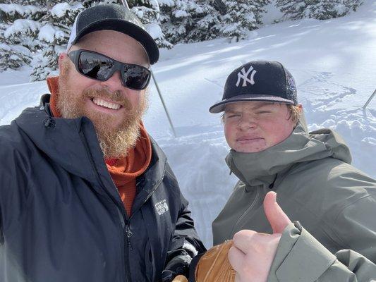 Dad and son in the backcountry!