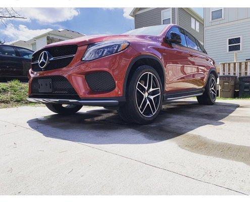 Red Mercedes Benz AMG 450 car detailing