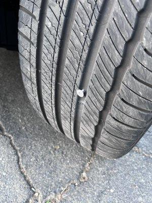 Tire was patched up.