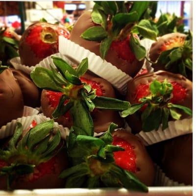 Hand made chocolate-covered strawberries. They're not an every-day item... And on Valentine's Day they accept late orders