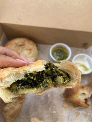 Spinach and cheese pocket