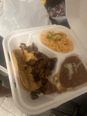 Kids steak taco meal