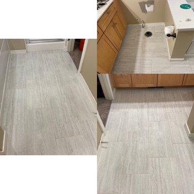 12x24 porcelain tile, staggered