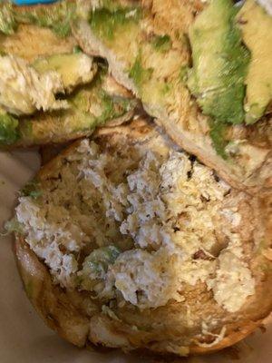 $9.22 children salad with avocado on croissant it had may have had two bites of chicken salad the bread was soggy and old!'