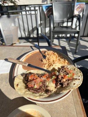 Two carne asada tacos