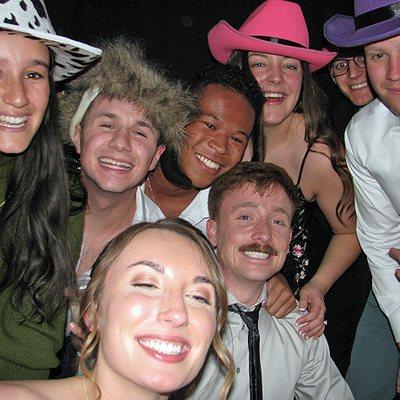 The Bride and her friends inside the Big Classic enclosed photo booth