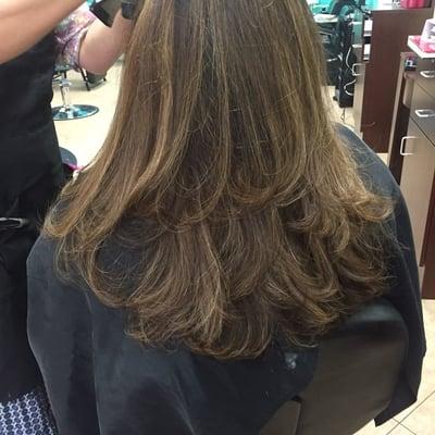 Highlights and blowdry