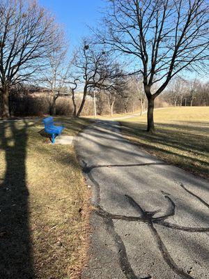 Walking path and bench