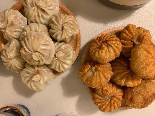 Fried and Steamed Pork Momos