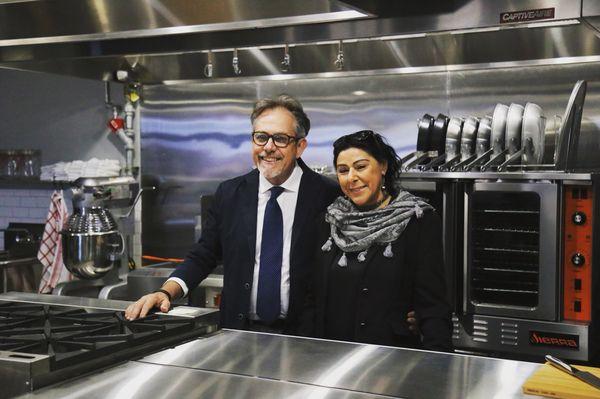 Owners Alfredo & Linda in the brand new space for Alfredo's Paradiso Kitchen.