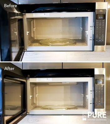 Before and after inside microwave