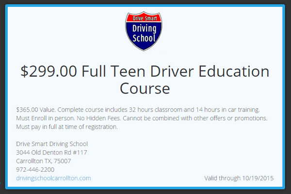 October Driving School in Carrollton Special