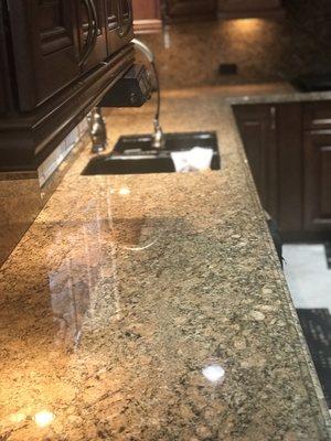 Clean sealer polish kitchen counter