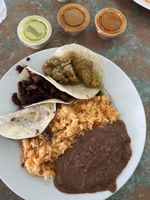 Taco Plate   Pastor, Barbaros, chicharron