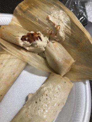 Undercooked tamales. Raw ass masa