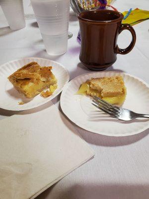 Dessert:  Coffee & Bakery Lemon Squares and Custard Squares. Flaky pie Crust the Polish way!    8/7/2021