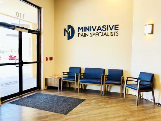 Immediately, when you open the doors you'll be greeted by Minivasive Pain Specialists and the receptionists.