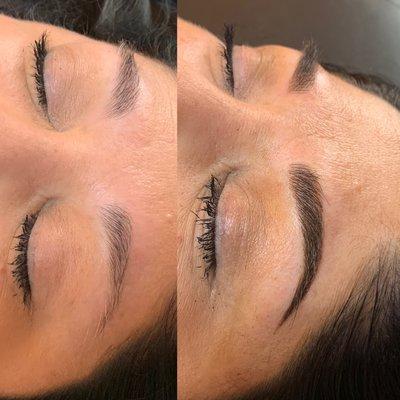 Before and after, beautiful brows!