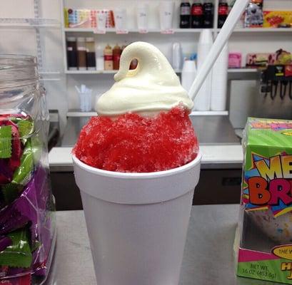 Snow cone with soft serve ;)