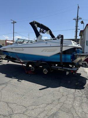 My boat and trailer getting tires replaced quickly