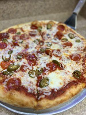 Jalapeño and Pepperoni Pizza