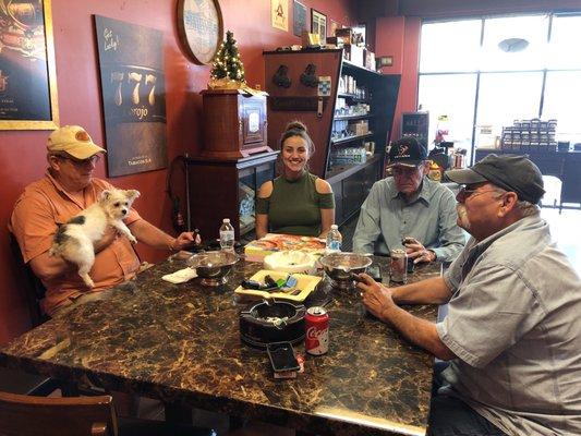 You can buy a cigar or bring one in and enjoy it with other customers or friends